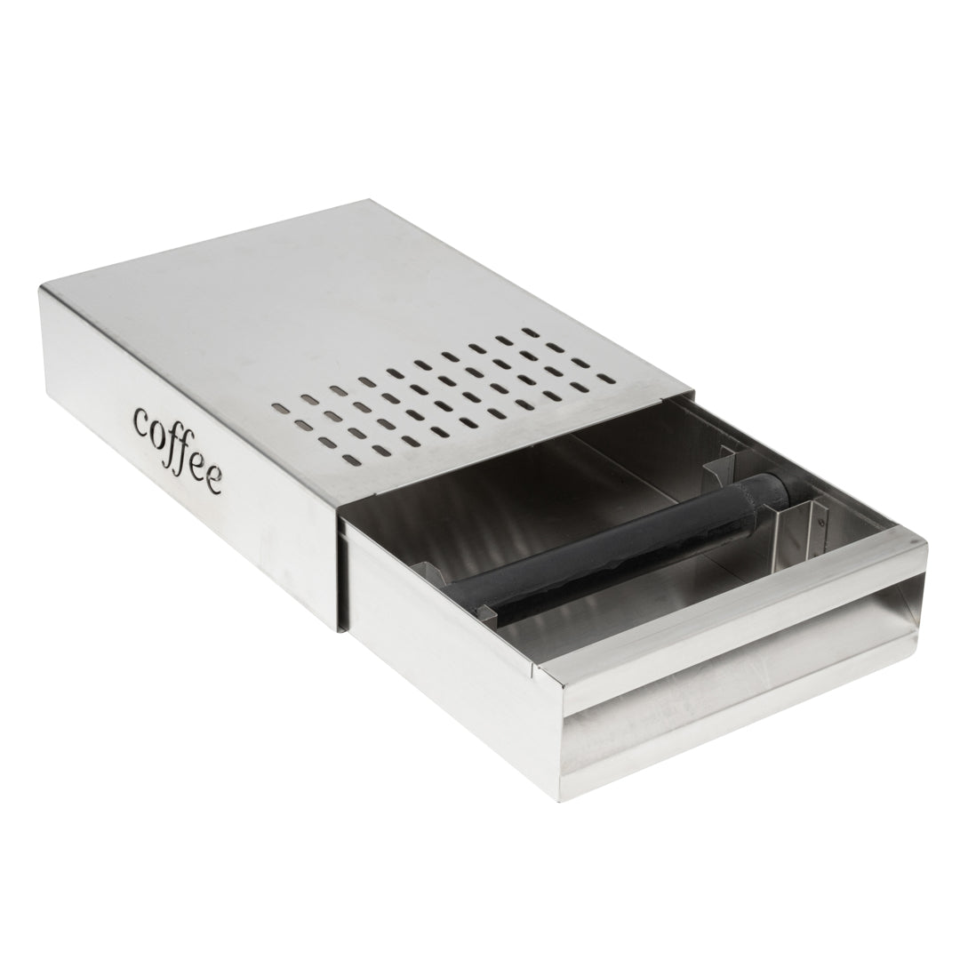 Restpresso Silver Stainless Steel Coffee Knock Box Drawer - 13 1/2" x 9 3/4" x 3 3/4" - 1 count box