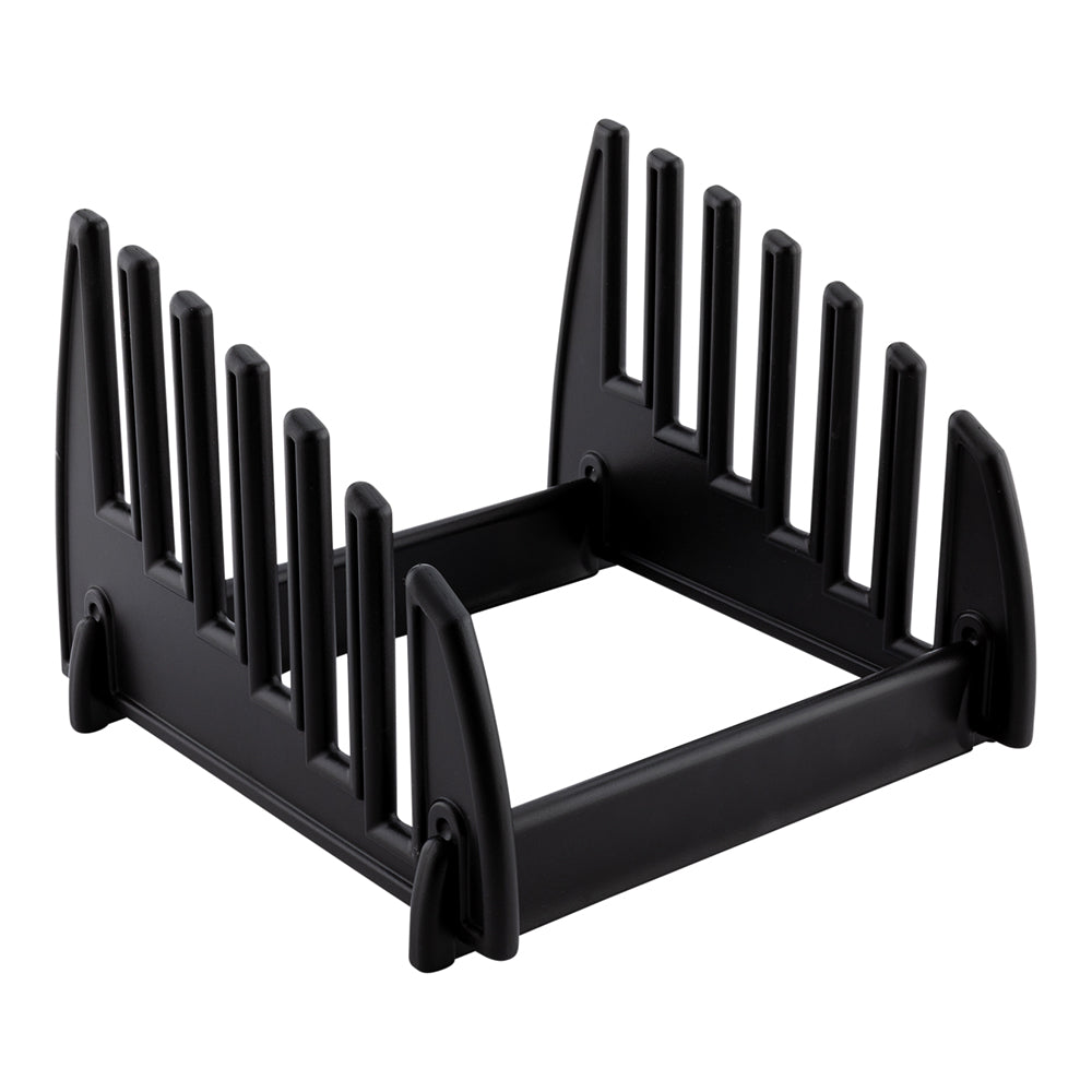 RW Base Black Plastic Collapsible Rack - For Flexible Cutting Board / Chopping Mat, 6 Slots - 9" x 9" x 6 1/2" - 1 count box