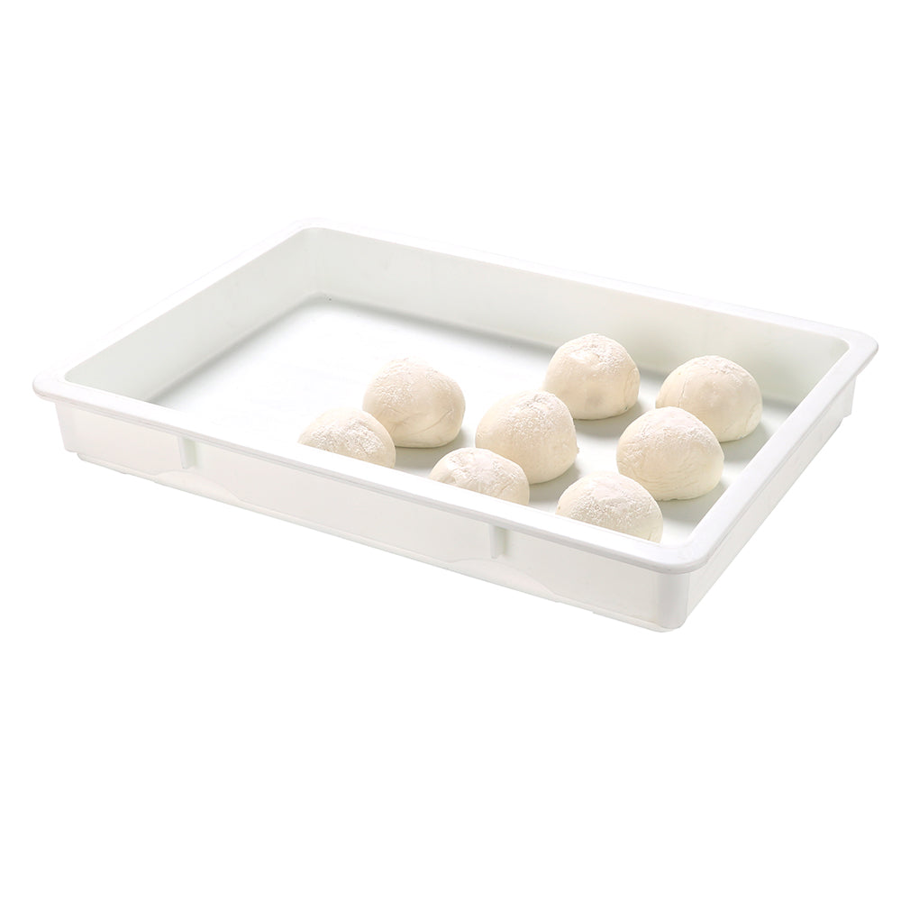 Rectangle White Plastic Pizza Dough Proofing Box - 26" x 18" x 3" - 10 count box