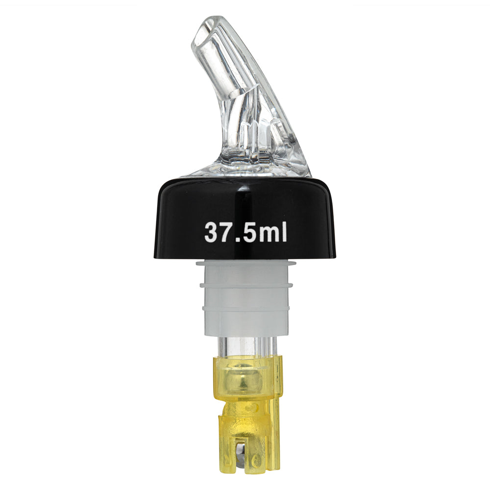 Bar Lux 1.5 oz Yellow Plastic Measured Liquor Pourer - with Collar, Clear Spout - 50 count box