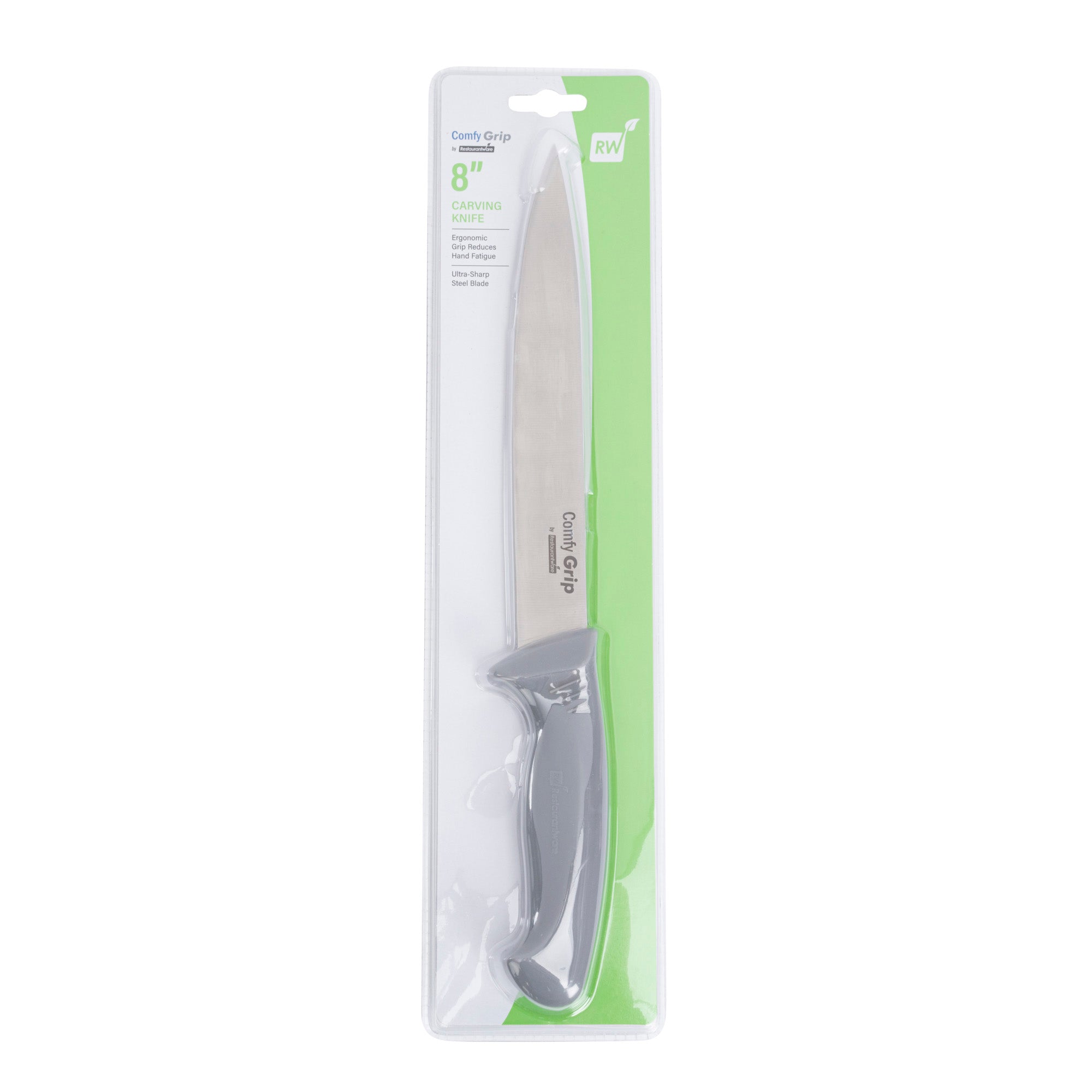 Comfy Grip Gray Stainless Steel 8" Carving Knife - 1 count box