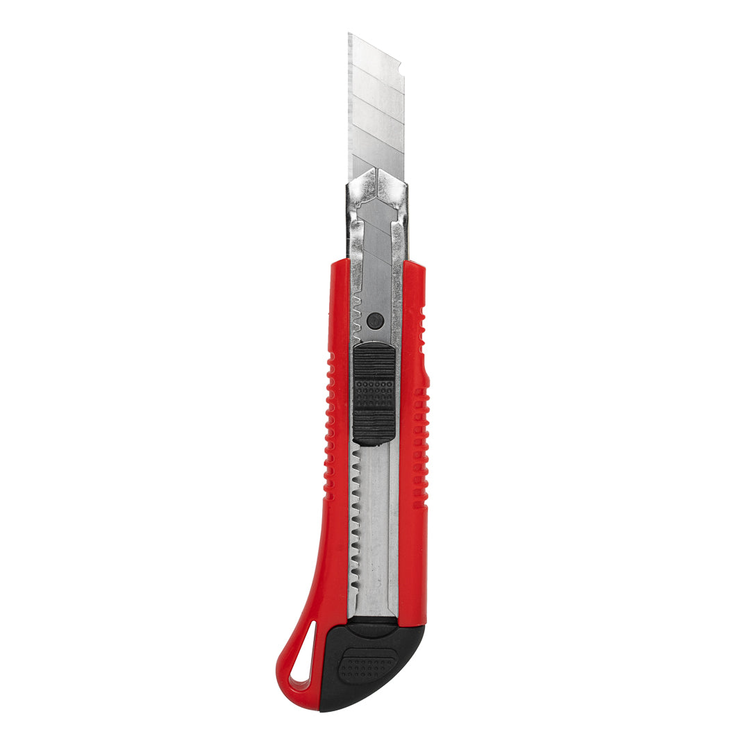 Handy Tek Red Snap Off Blade Knife - Anti-Slip Handle - 5 1/4" - 4 count box