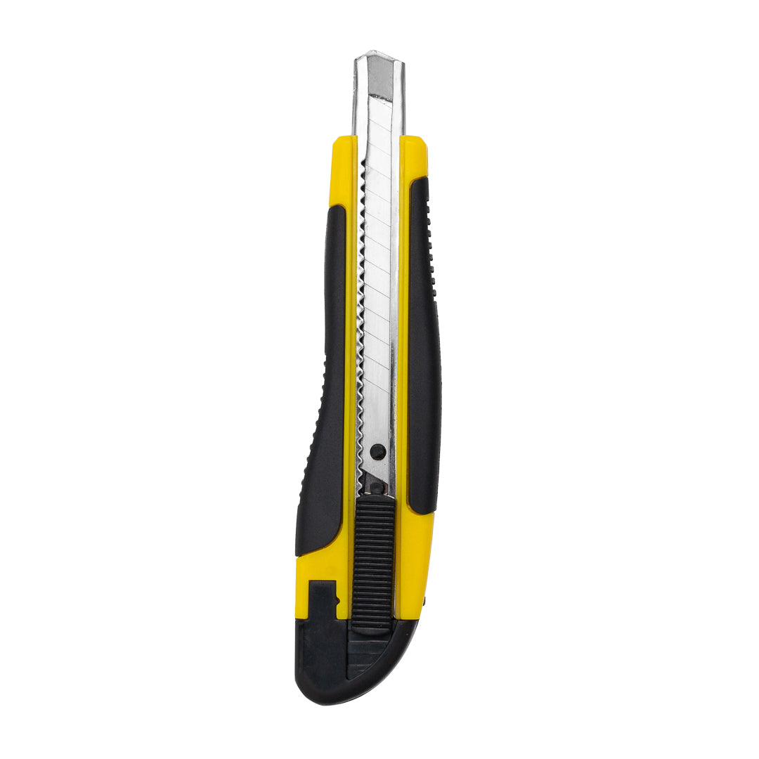 Handy Tek Yellow Snap Off Blade Knife - Anti-Slip Handle - 5 1/4"" - 4 count box