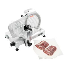 Hi Tek Stainless Steel Manual Gravity Feed Meat Slicer - 1/4hp - 8 1/2