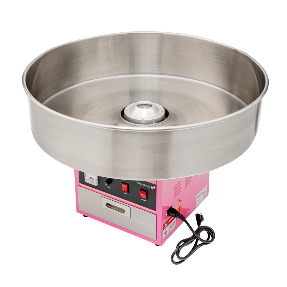 Hi Tek Pink Stainless Steel Cotton Candy / Candy Floss Machine - 1080w, 110V - 28" - 1 count box