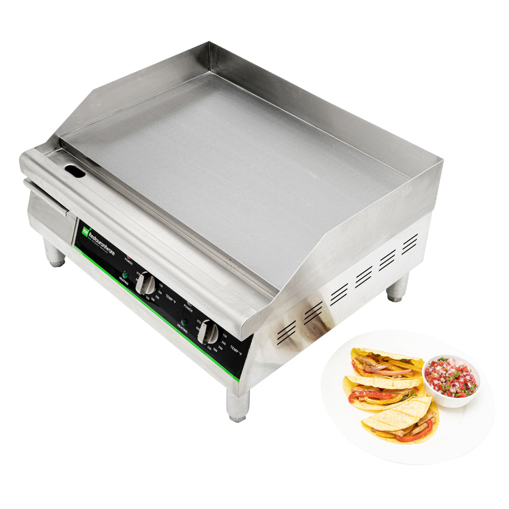 Hi Tek Stainless Steel Electric Countertop Griddle - 208/240V, 2675W-3560W - 24" - 1 count box