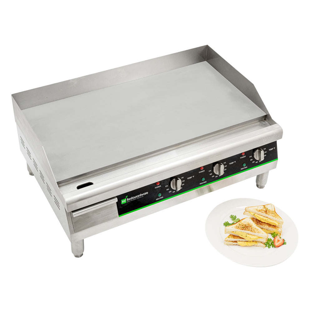 Hi Tek Stainless Steel Electric Countertop Griddle - 208/240V, 3375W-4500W - 30" - 1 count box