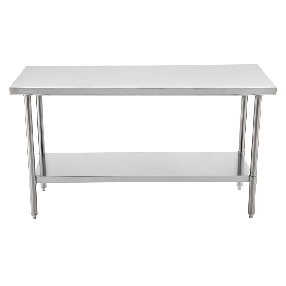 Kitchen Tek 16-Gauge 304 Stainless Steel Commercial Work Table - Medium Duty, Galvanized Legs, Undershelf - 24" x 60" - 1 count box