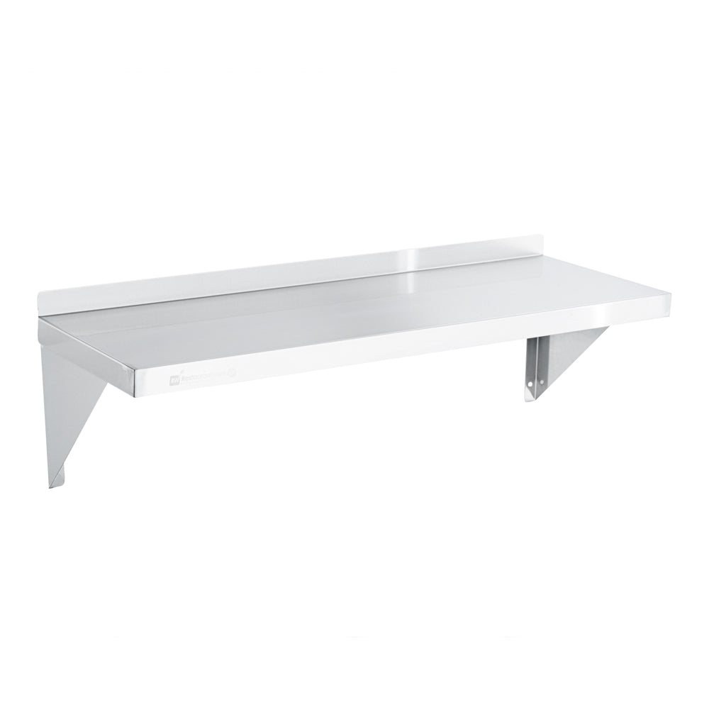 Kitchen Tek 18-Gauge 430 Stainless Steel Solid Wall Shelf - Heavy Duty - 12" x 36" - 1 count box