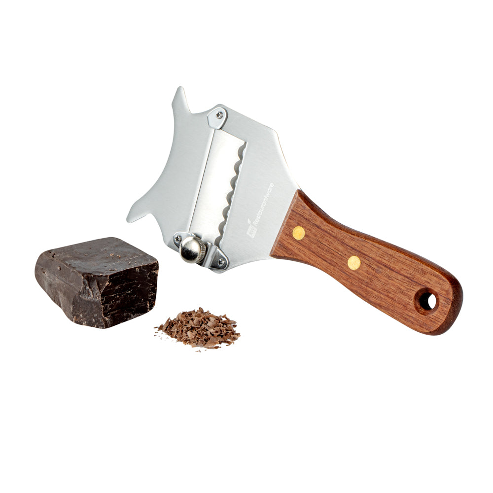 Met Lux Stainless Steel Truffle Slicer / Chocolate Shaver - with Wooden Handle - 7 1/2" x 3 1/4" - 1 count box