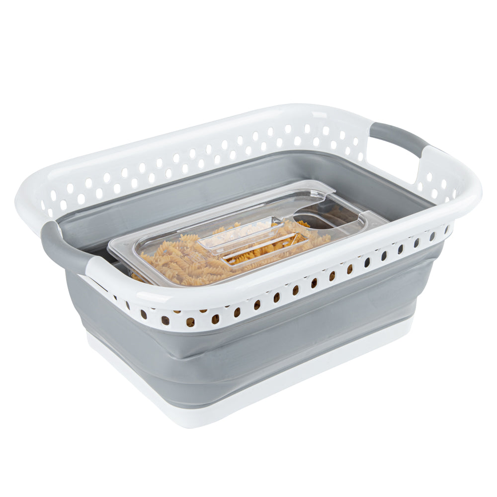 RW Base Gray Plastic Collapsible Storage Container - 21" x 15 1/2" x 8 3/4" - 1 count box