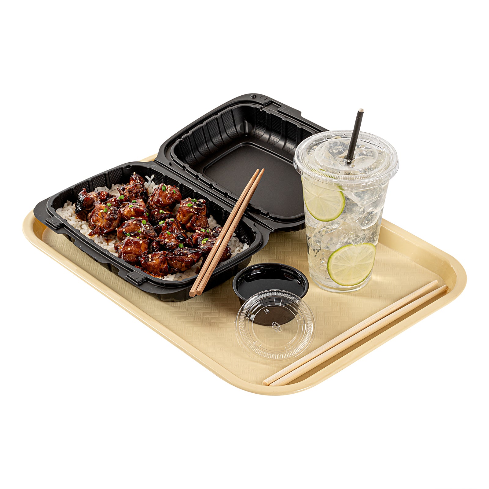 RW Base Rectangle Beige Plastic Fast Food Tray - 12" x 16" - 50 count box