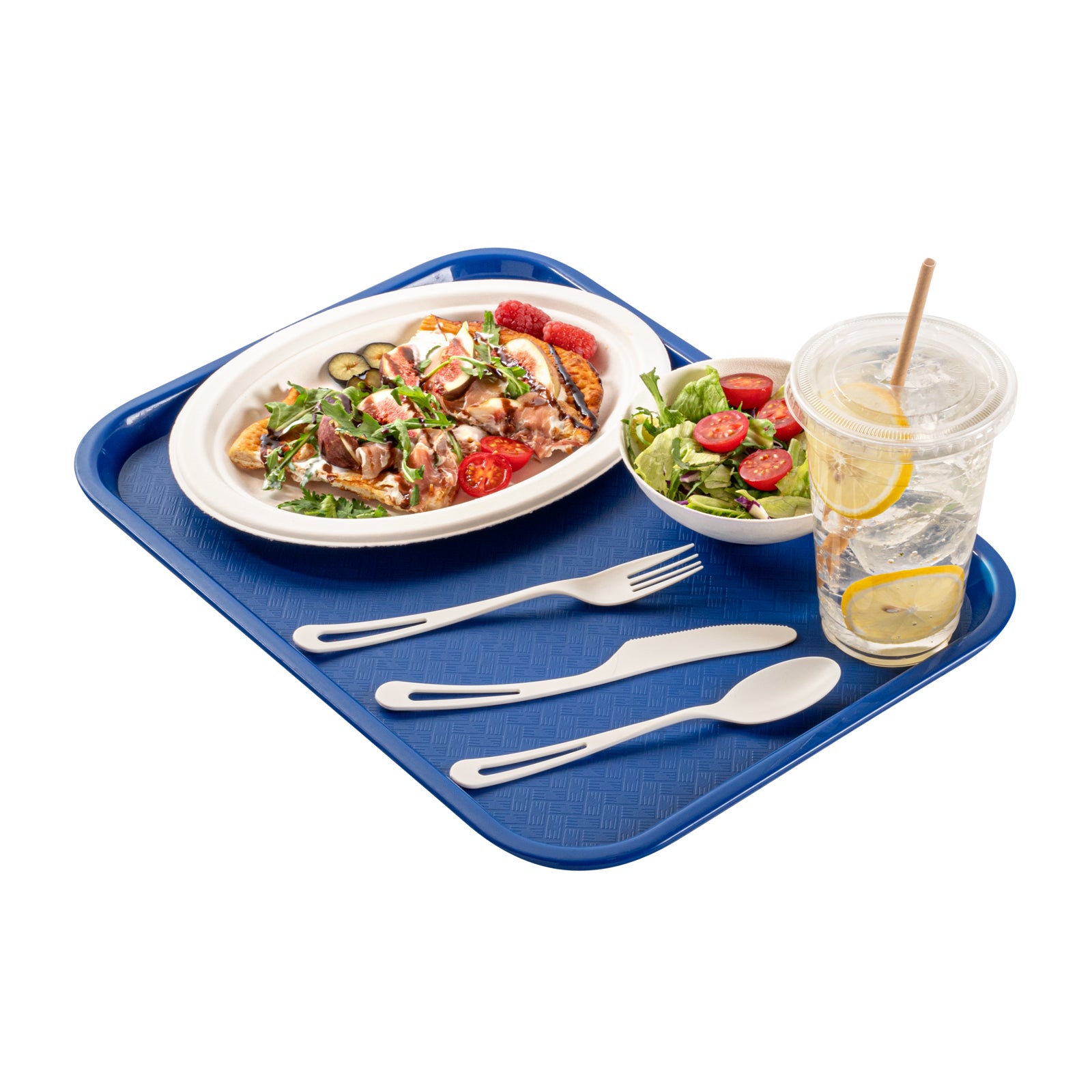 RW Base Rectangle Blue Plastic Fast Food Tray - 12" x 16" - 50 count box