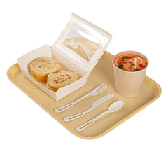 RW Base Rectangle Beige Plastic Fast Food Tray - 14