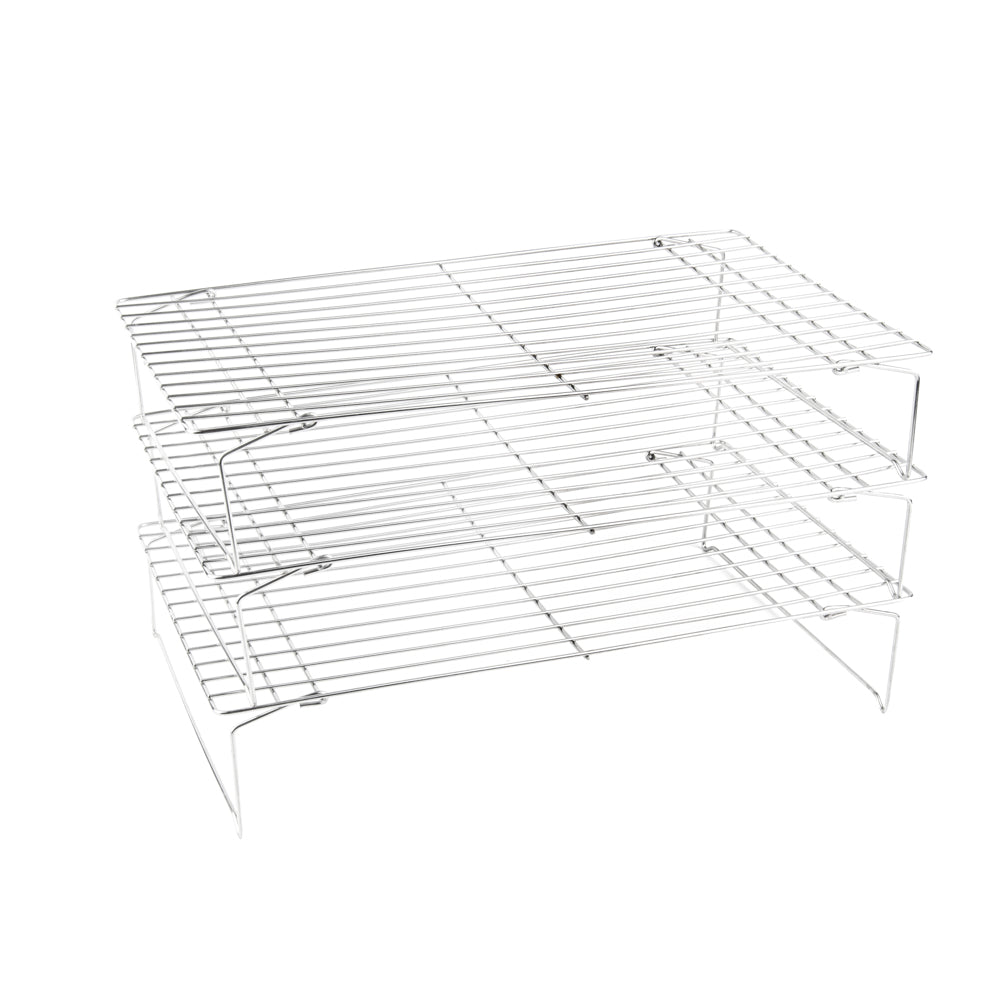 Met Lux Stainless Steel Stackable Cooling Rack Set - 3 Tier - 15 3/4" x 9 3/4" x 8 1/4" - 1 count box