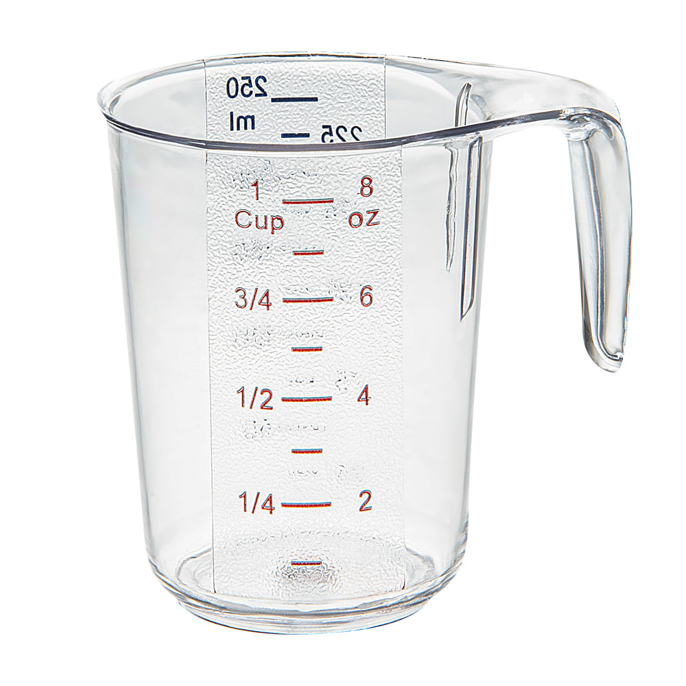 RW Base 1-cup Clear Plastic Measuring Cup - 3 3/4" x 3" x 3 3/4" - 10 count box