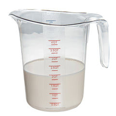 RW Base 4 qt Clear Plastic Measuring Cup - 9 1/2