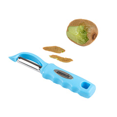 Comfy Grip Blue Stainless Steel Vegetable Peeler - 7 1/2