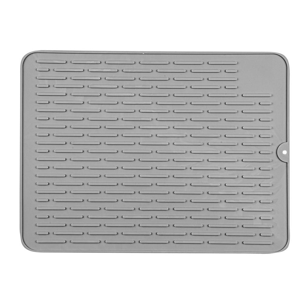 Comfy Grip Rectangle Gray Silicone Dish Drying Mat - 15 3/4" x 11 3/4" - 1 count box