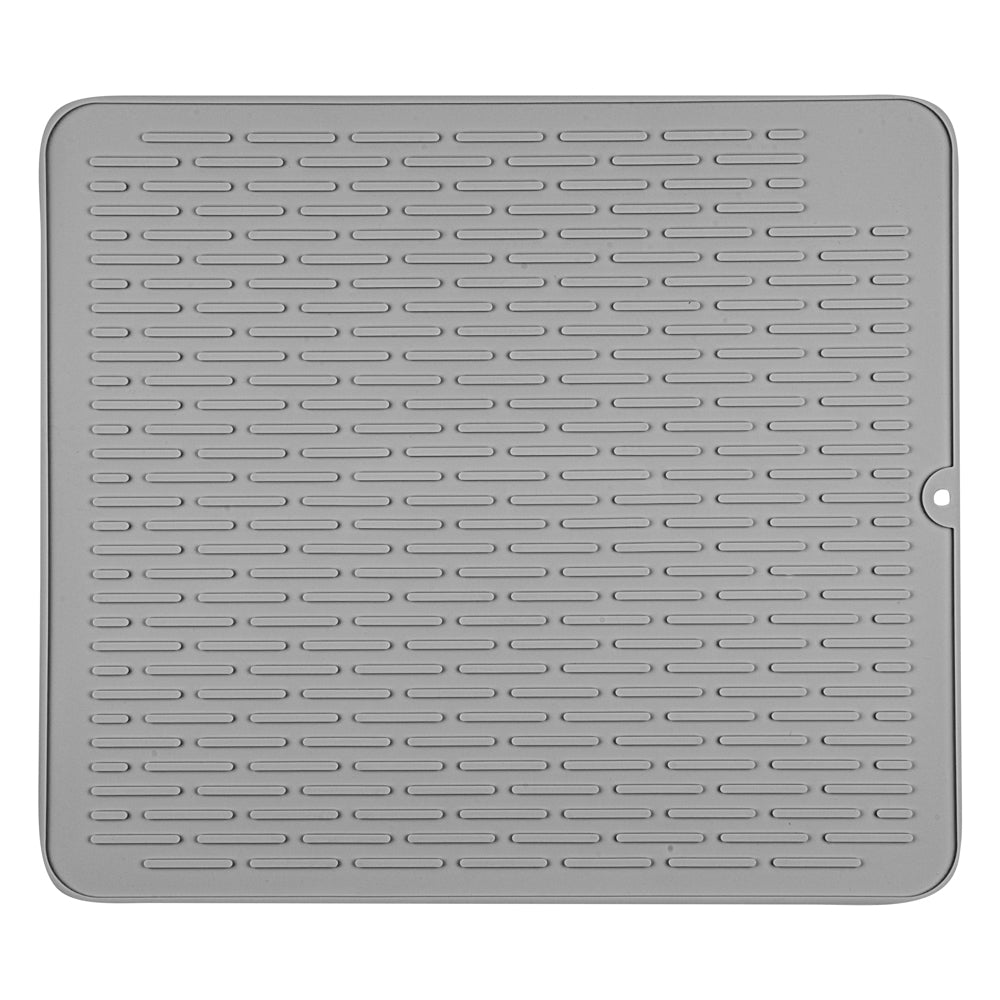 Comfy Grip Rectangle Gray Silicone Dish Drying Mat - 17 3/4" x 15 3/4" - 1 count box