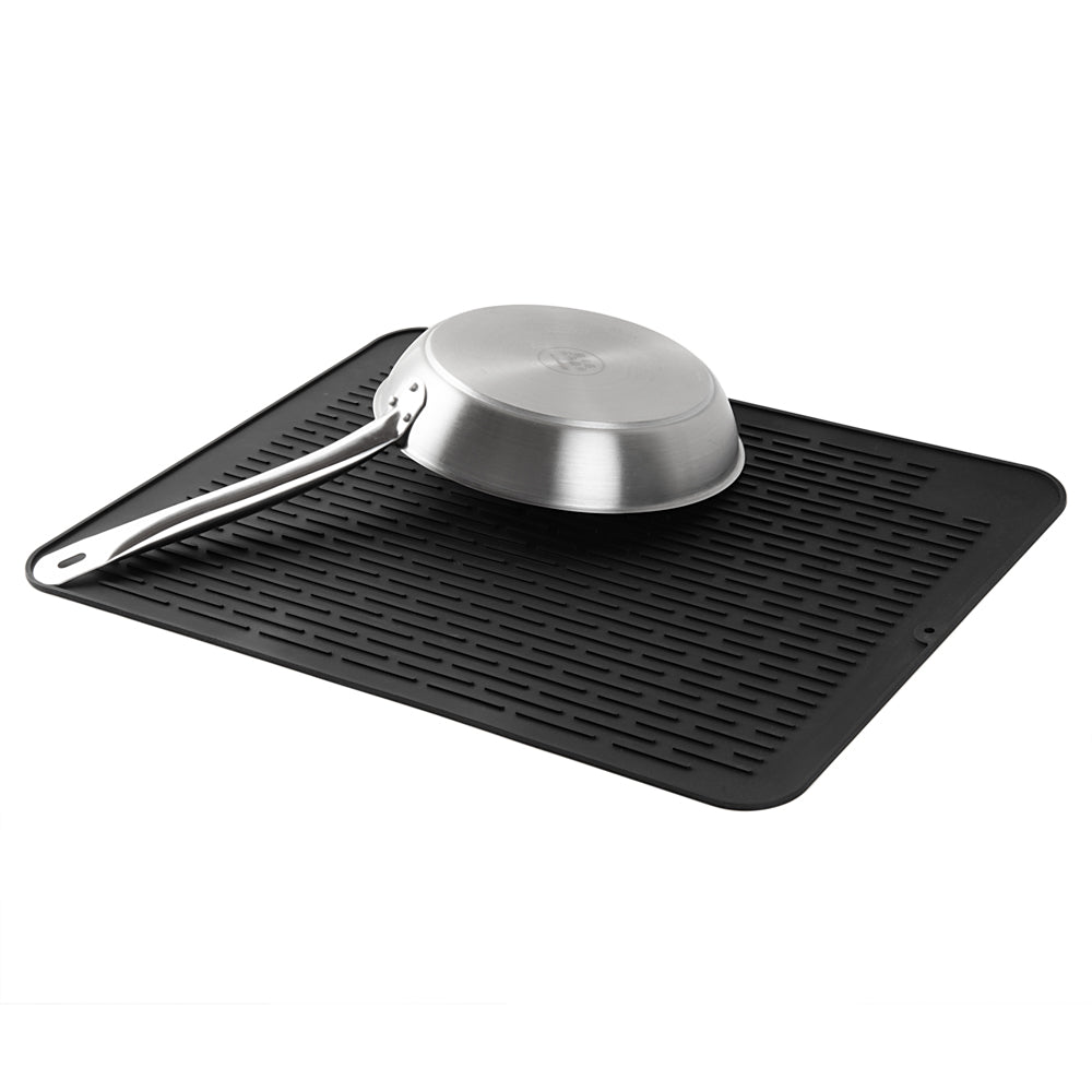 Comfy Grip Rectangle Black Silicone Dish Drying Mat - 23" x 18" - 1 count box