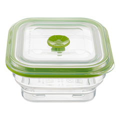 Fresh Hero 16 oz Green Silicone Airtight Food Storage Container - with Vented Lid, Collapsible - 5 1/4