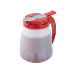 RW Base 32 oz Red Plastic All Purpose / Syrup Dispenser - 5 1/2