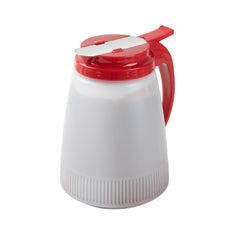 RW Base 48 oz Red Plastic All Purpose / Syrup Dispenser - 5 3/4