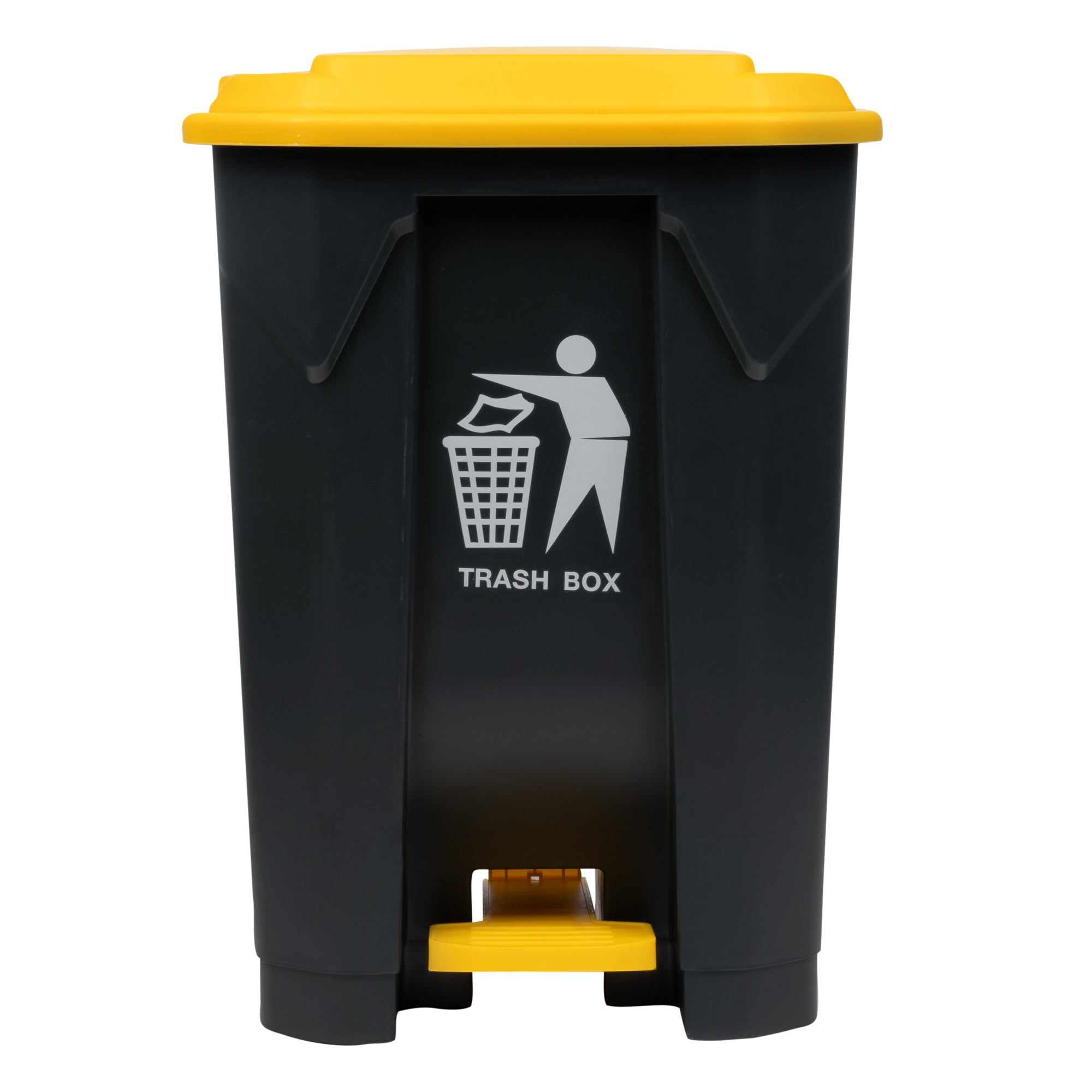 RW Clean 13 gal Dark Gray Plastic Step-On Trash Can - 17" x 15 3/4" x 23 1/2" - 1 count box