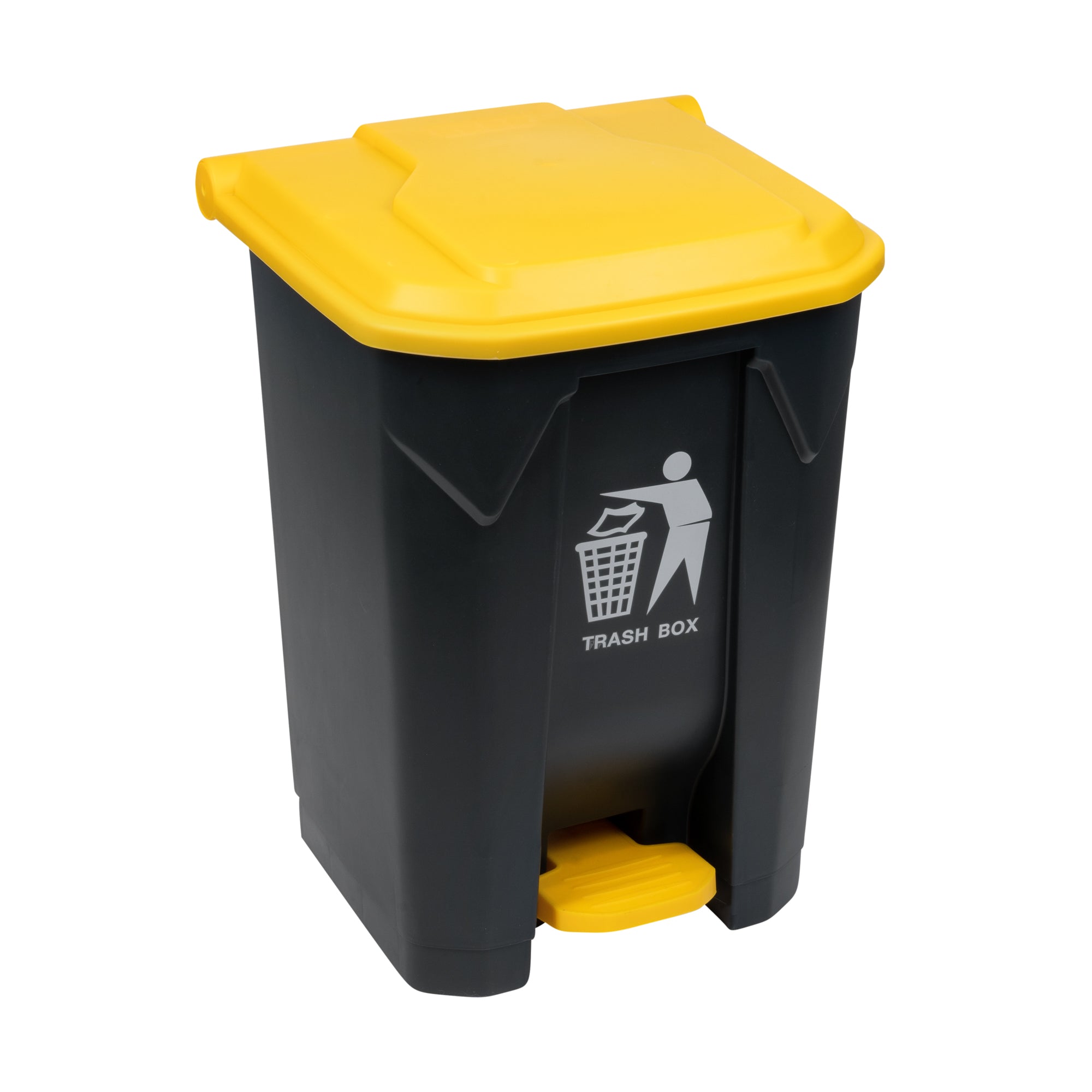 RW Clean 13 gal Dark Gray Plastic Step-On Trash Can - 17" x 15 3/4" x 23 1/2" - 1 count box