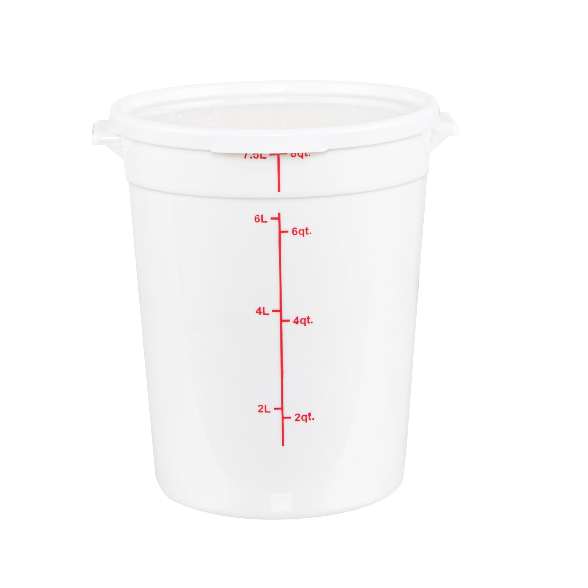 Met Lux Round White Plastic Food Storage Container Lid - Fits 6 and 8 qt - 10 count box