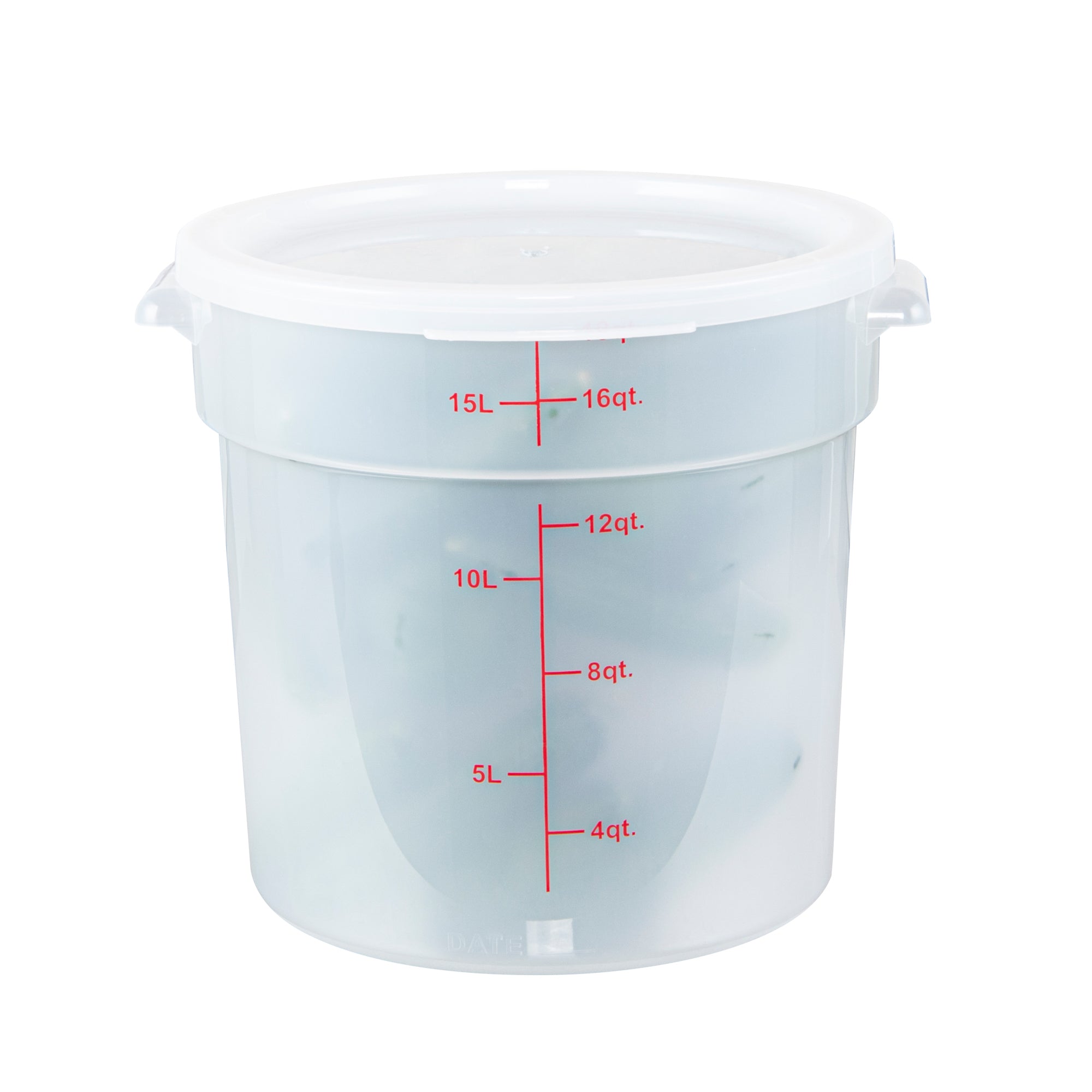 Met Lux Round Translucent Plastic Food Storage Container Lid - Fits 12, 18 and 22 qt - 10 count box