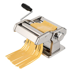 Met Lux Stainless Steel Manual Pasta Machine - 9 Adjustable Thickness Settings, with 2 Cutting Attachments - 1 count box