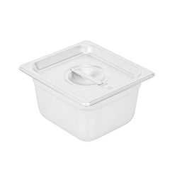 Kitchen Tek Stainless Steel Lid - Fits 1/6 Size Steam Table Pan - 1 count box