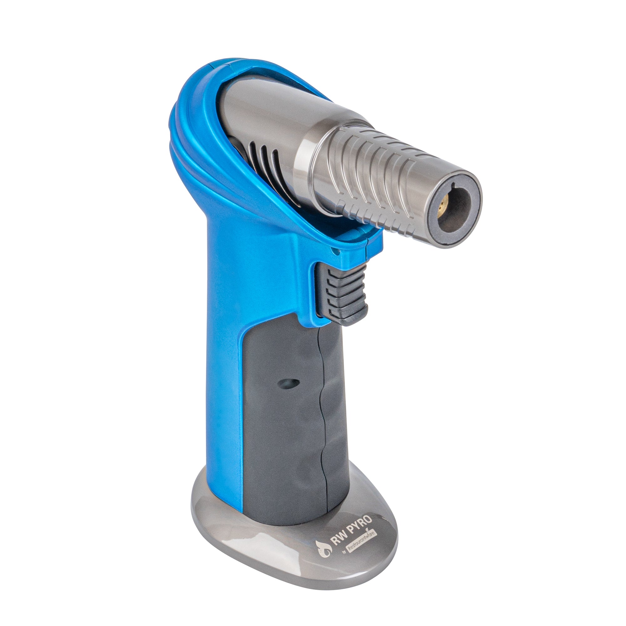 RW Pyro Blue Butane Kitchen Torch - Adjustable Dial, Rotating Angle - 4 1/4'' x 2 3/4'' x 6'' - 1 count box