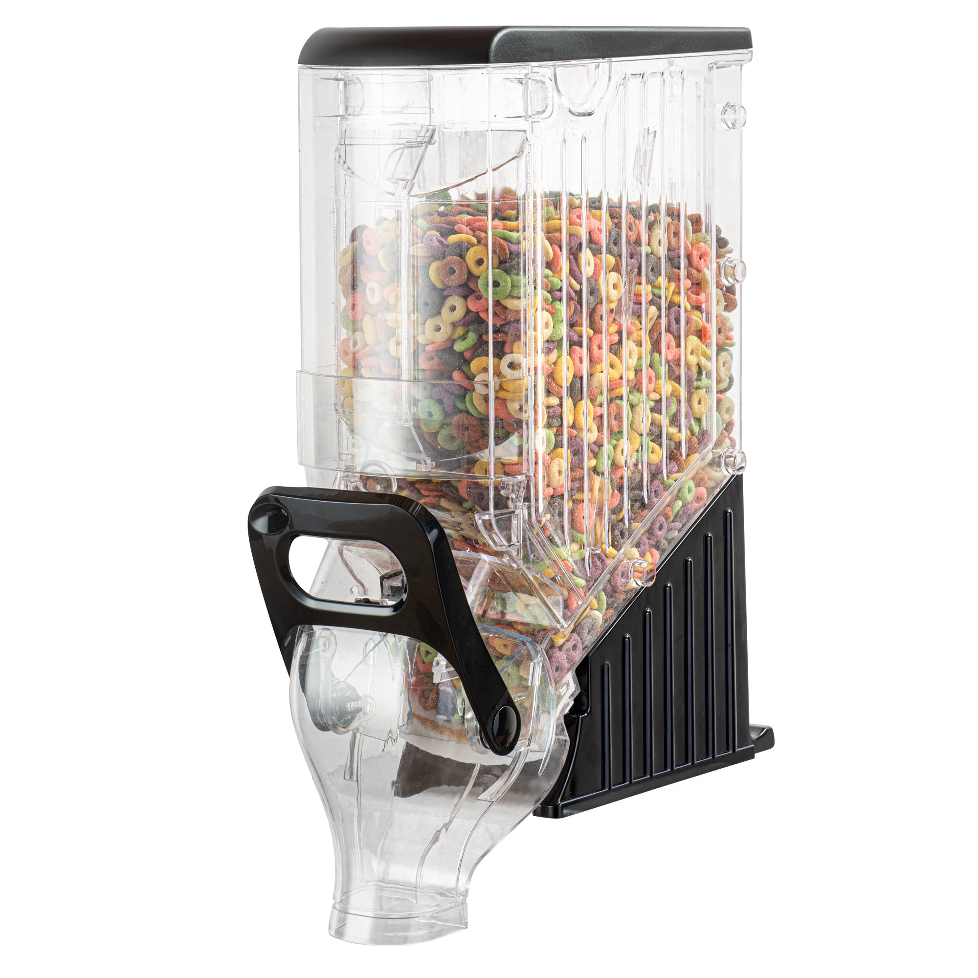 Met Lux 3.5 Gal Black Plastic Cereal Dispenser - with Stand - 22 1/2" x 13" x 6" - 1 count box