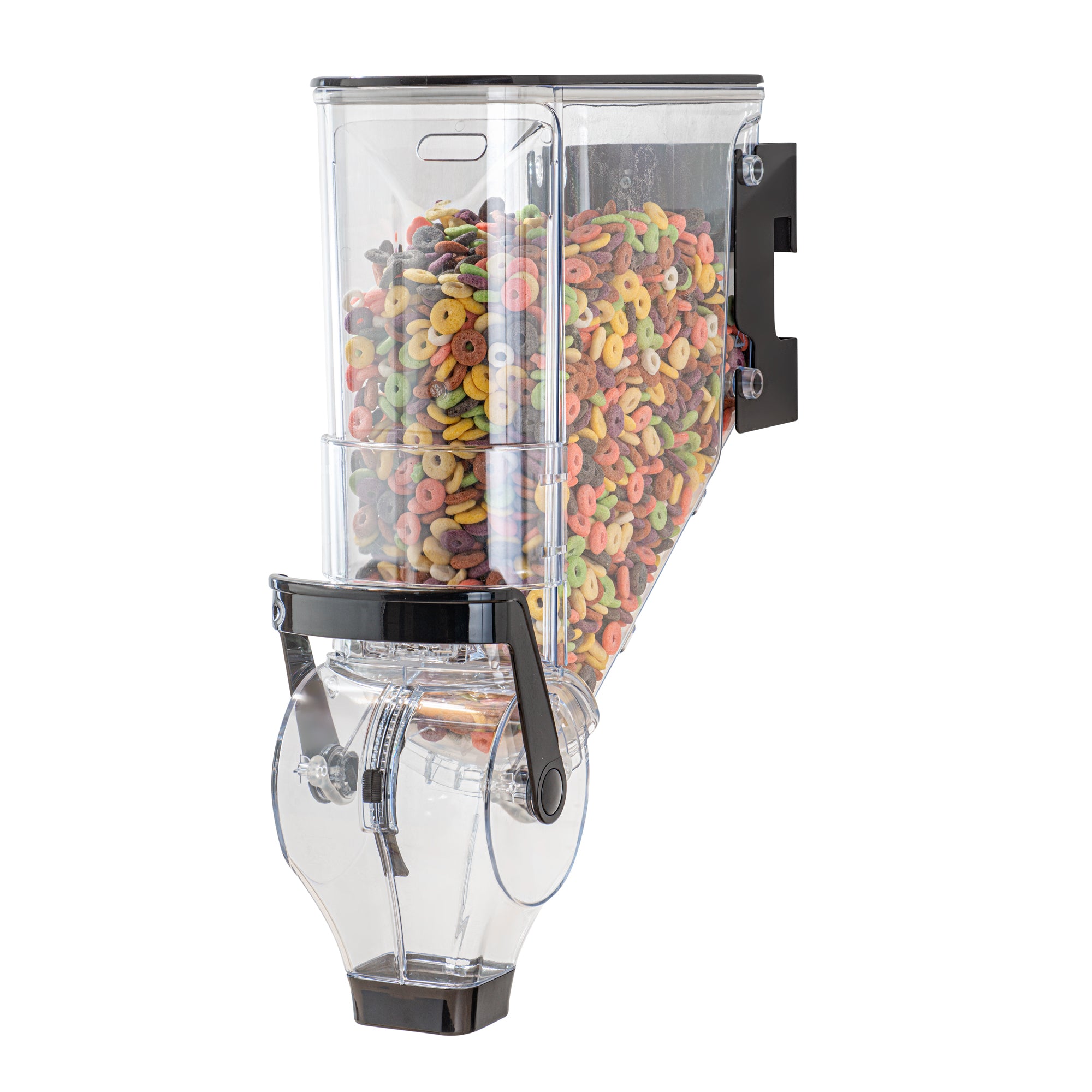 Met Lux 3.5 Gal Black Plastic Wall Mount Cereal Dispenser - 20 3/4" x 13 3/4" x 6" - 1 count box