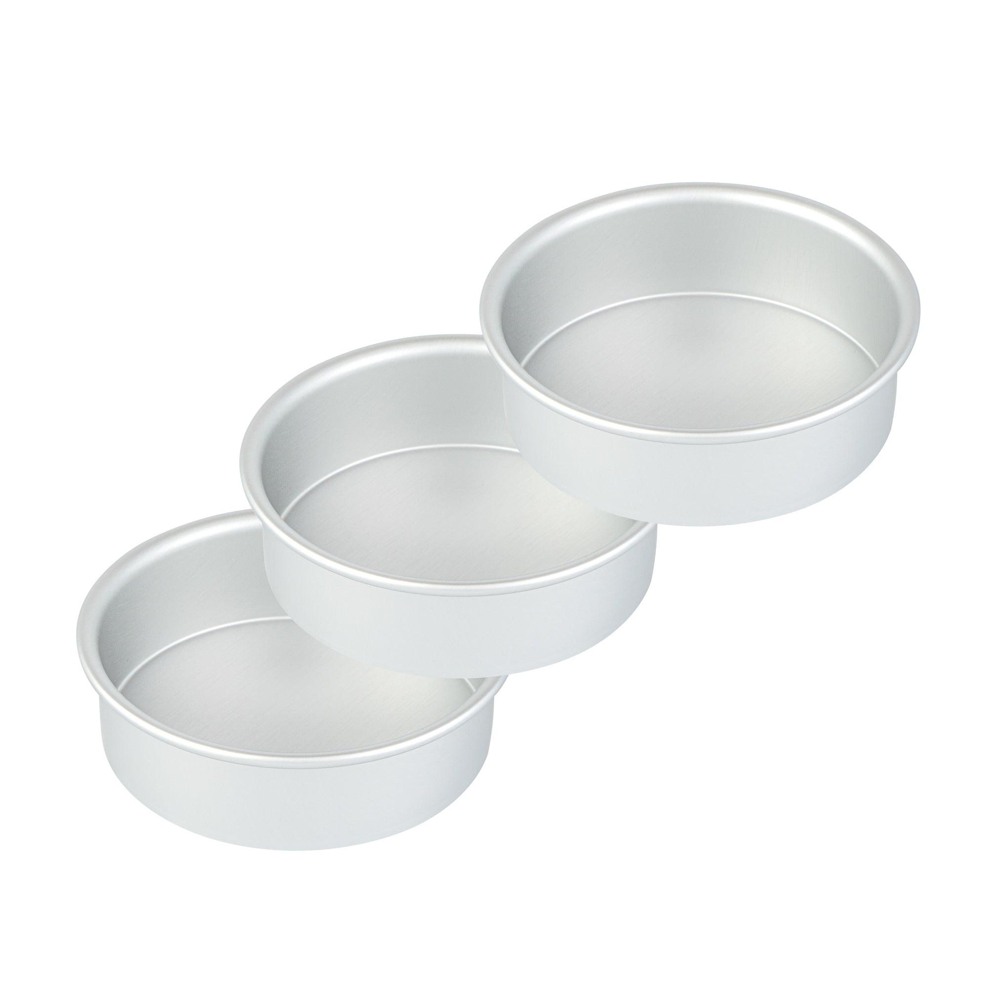 Met Lux Round Aluminum Straight-Sided Cake Pan - 6" x 6" x 2" - 12 count box