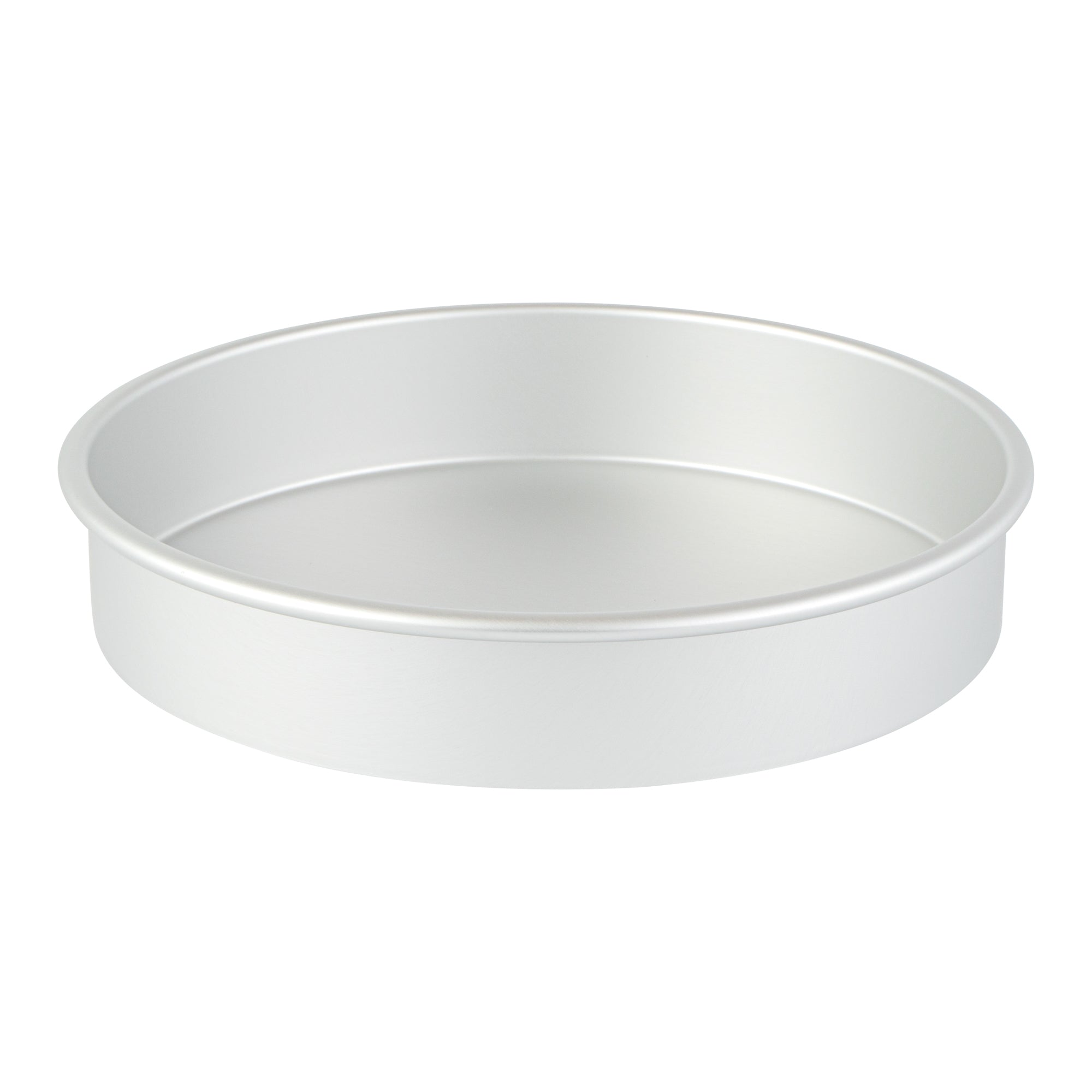 Met Lux Round Aluminum Straight-Sided Cake Pan - 10" x 10" x 2" - 12 count box