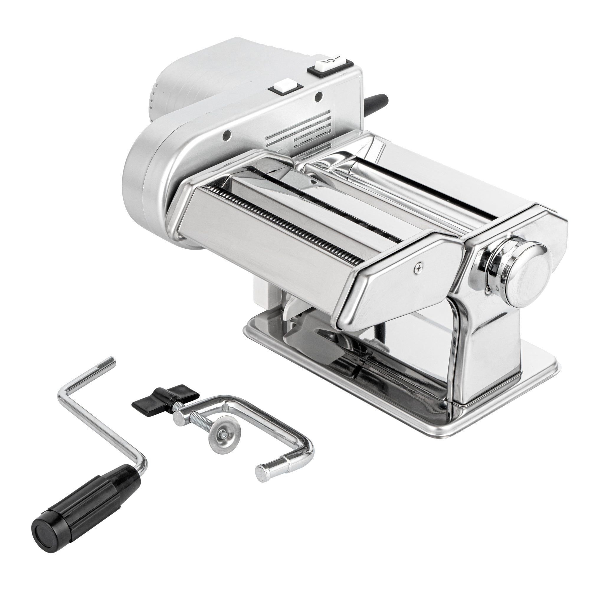 Met Lux Stainless Steel Electric Hybrid Pasta Machine - with 2-Speed Motor, 110V - 1 count box