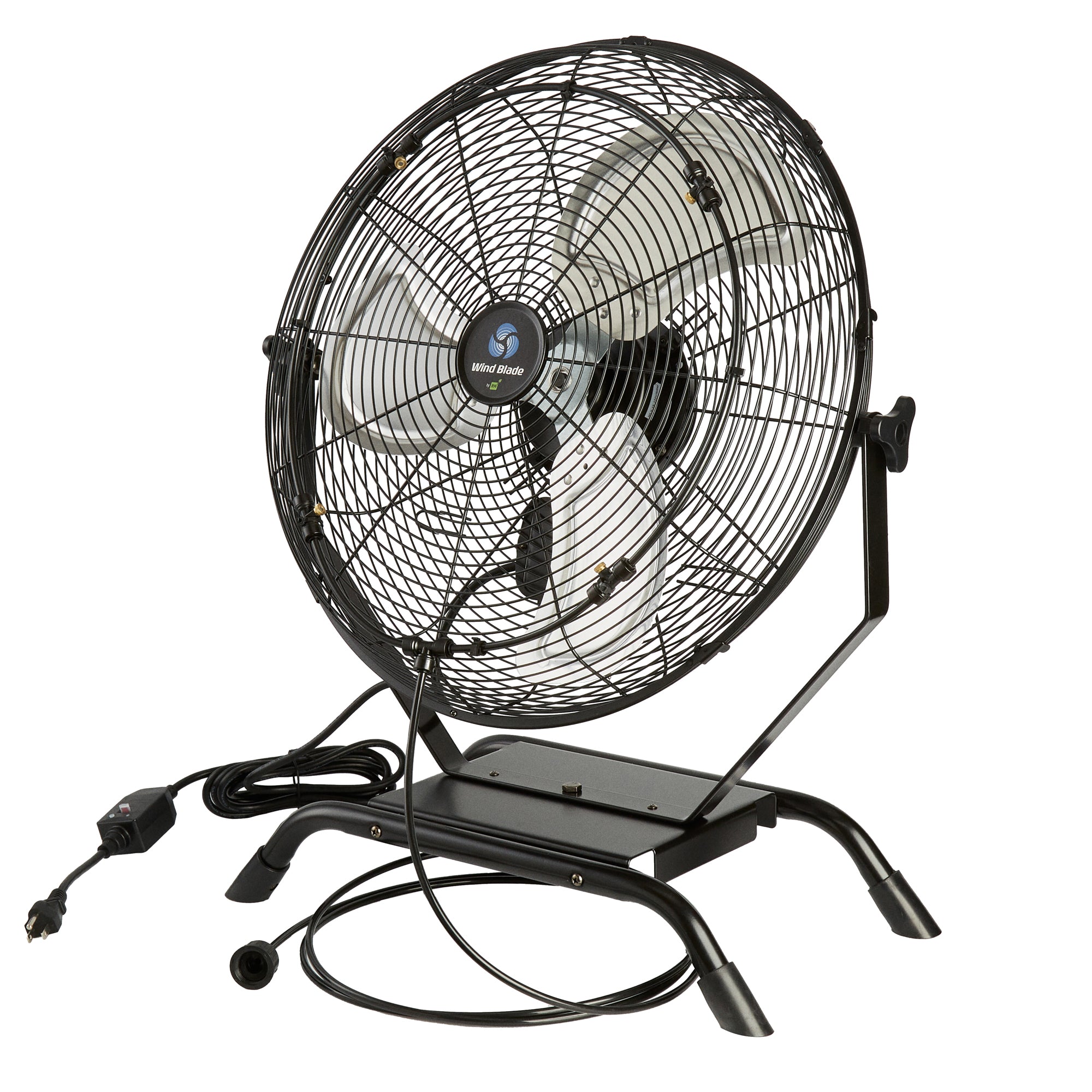 Wind Blade 3-Speed Industrial Floor / Wall-Mount Fan - with Misting Kit, 1/6 HP, 4,650 CFM - 20" - 1 count box