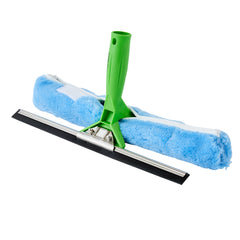 Clean Tek Professional Blue Synthetic Window Squeegee - with Strip Washer Sleeve, T-Bar Handle - 15