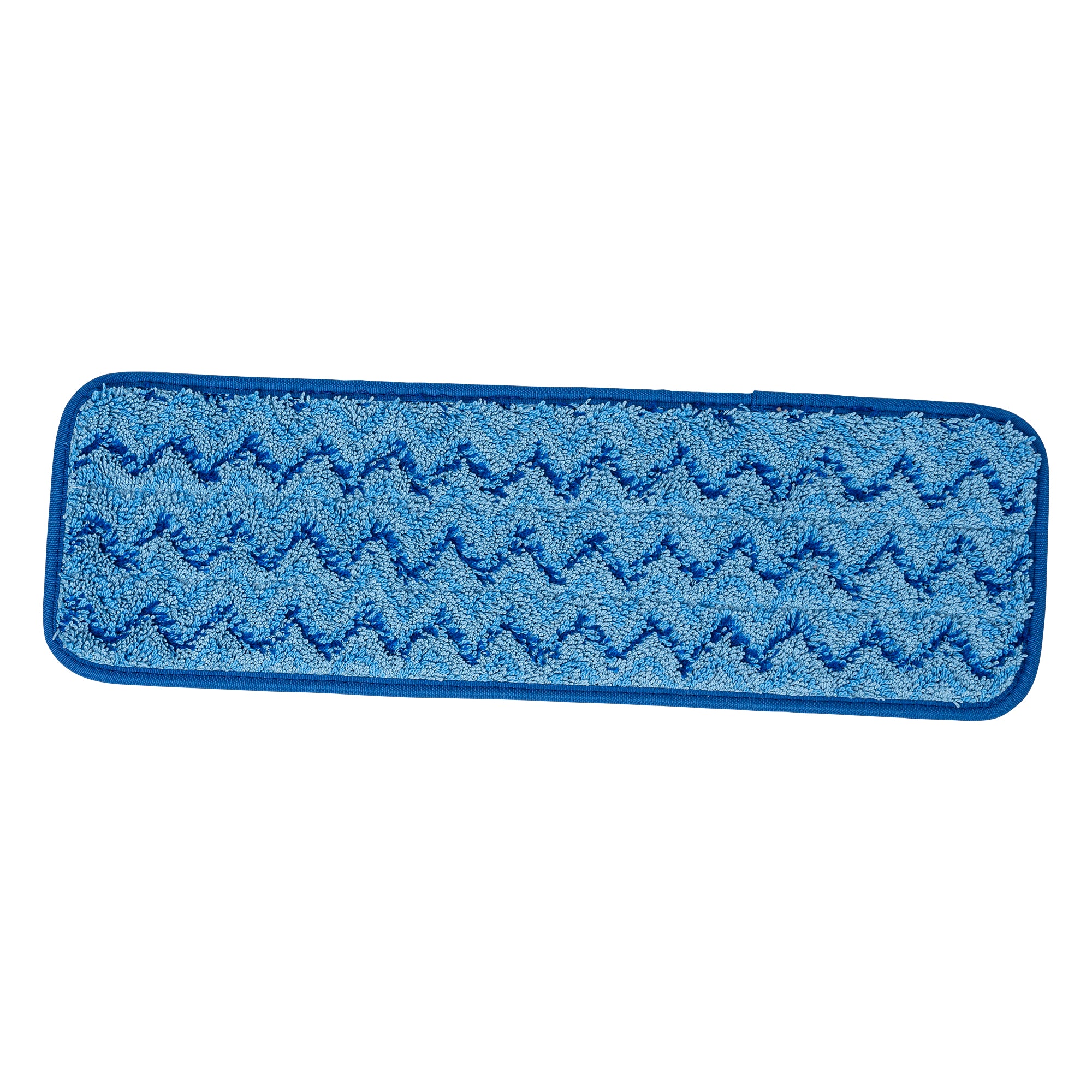 Clean Tek Professional Blue Microfiber Hook and Loop Wet / Dry Mop Pad - Zig Zag - 17 1/2" - 1 count box