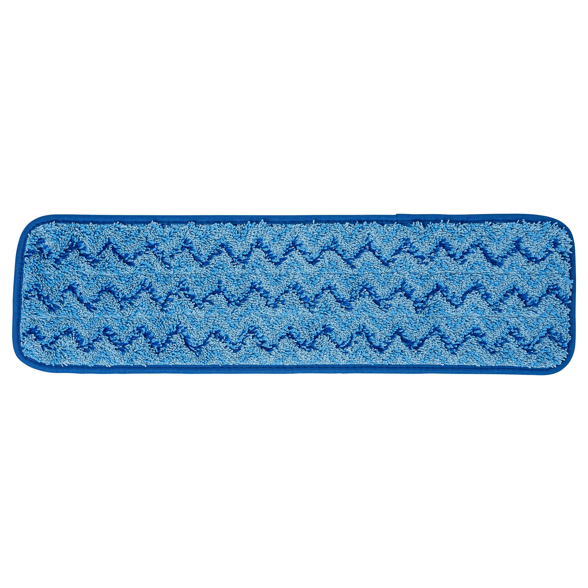 Clean Tek Professional Blue Microfiber Hook and Loop Wet / Dry Mop Pad - Zig Zag - 19 1/2" - 1 count box