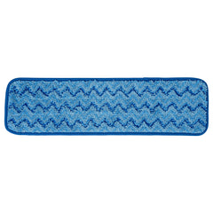 Clean Tek Professional Blue Microfiber Hook and Loop Wet / Dry Mop Pad - Zig Zag - 19 1/2