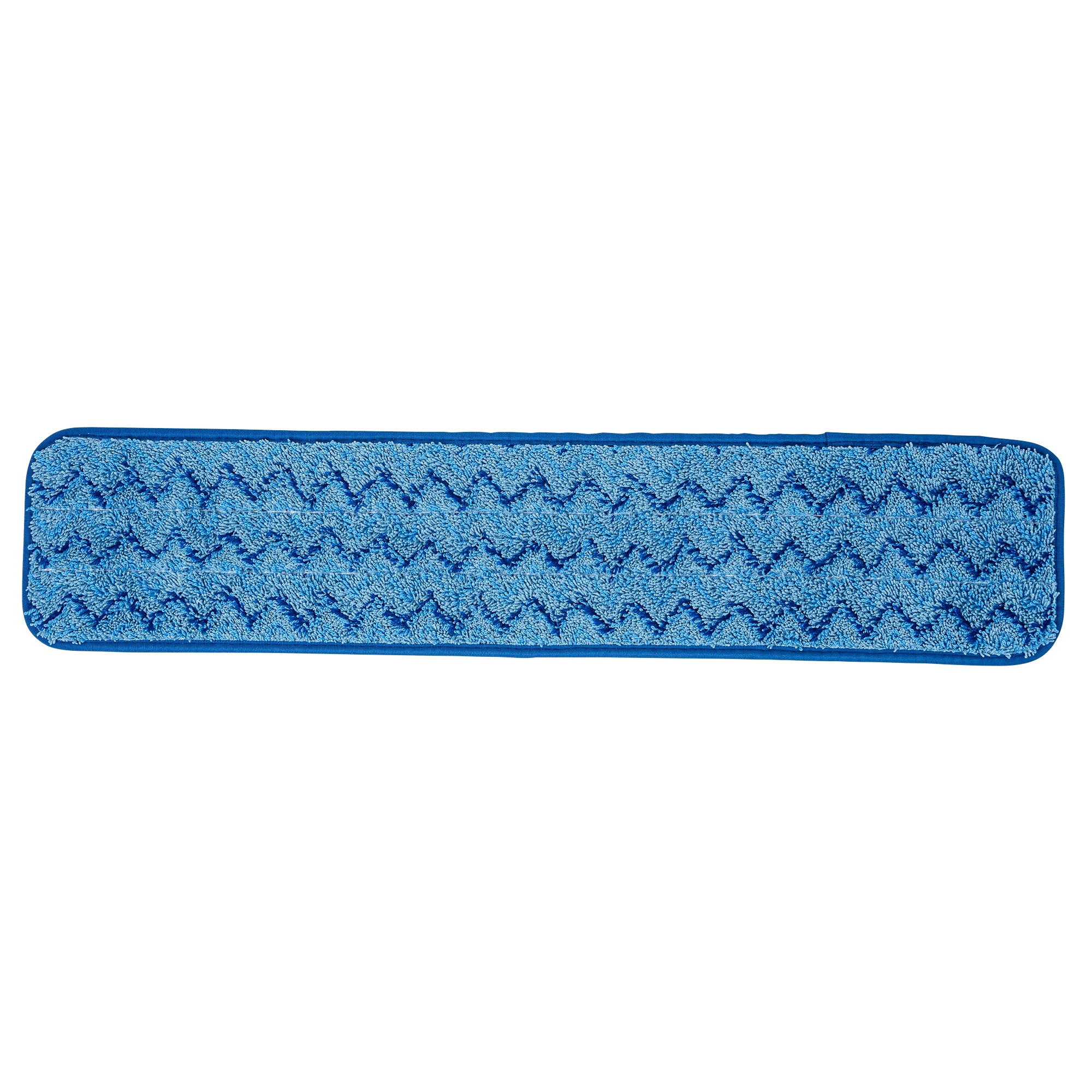 Clean Tek Professional Blue Microfiber Hook and Loop Wet / Dry Mop Pad - Zig Zag - 25 1/2" - 1 count box