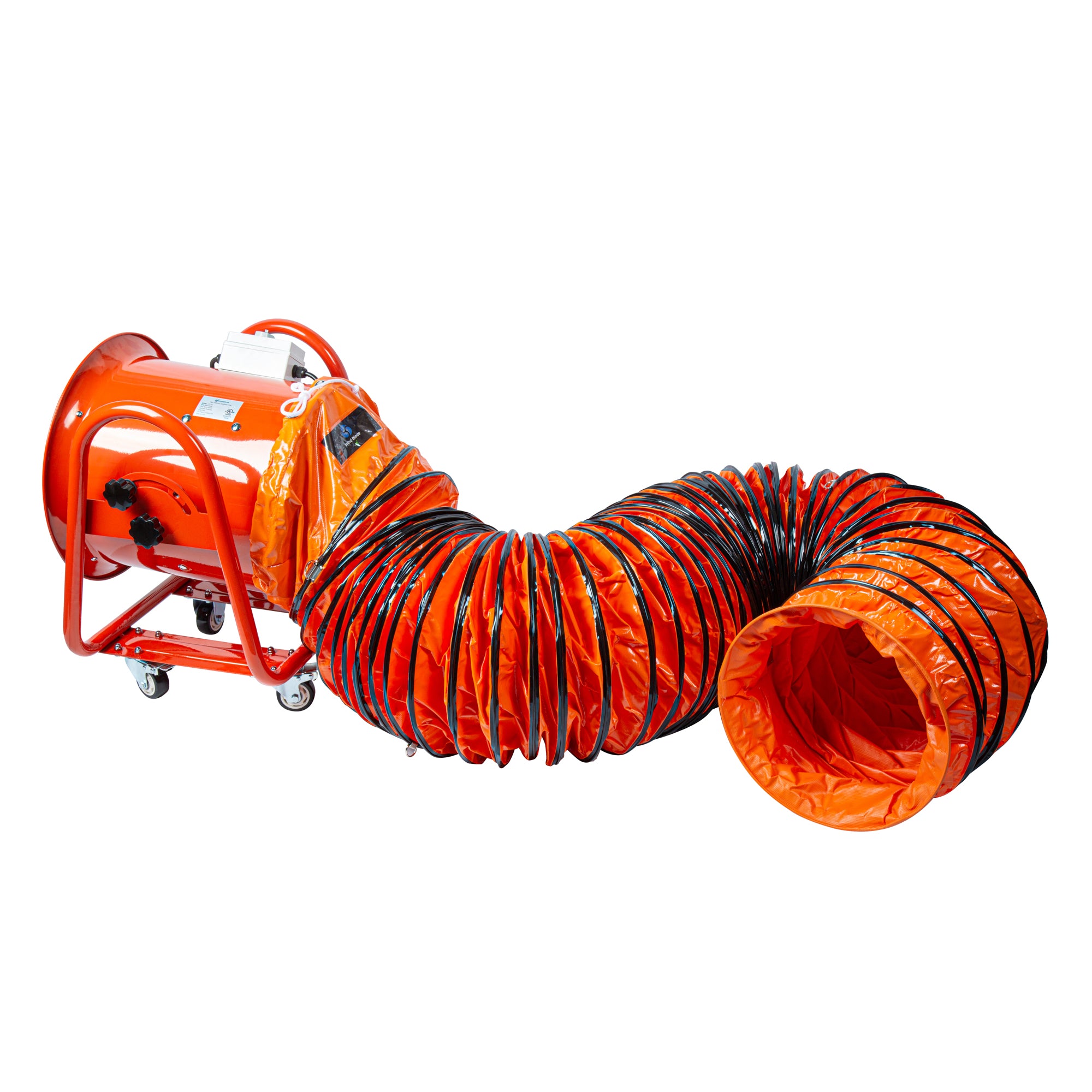 Wind Blade Orange PVC Ventilation Duct Hose - For 16" Ventilator Fan, Insulated, Extra Flexible - 15 3/4" x 25' - 1 count box