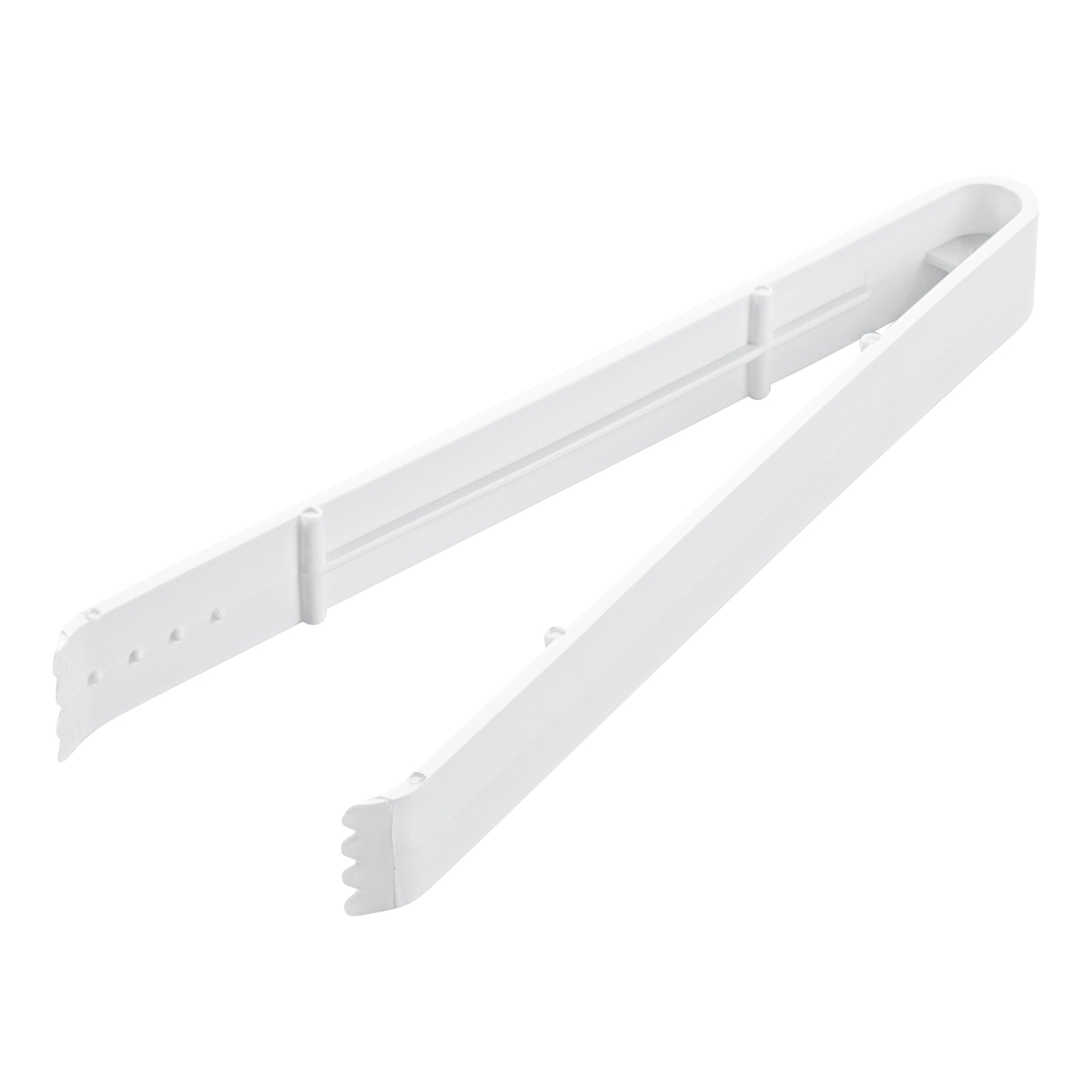 Cater Tek White Plastic Tongs - Serrated, Heavy Duty - 9" - 100 count box