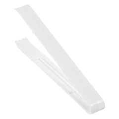 Cater Tek White Plastic Tongs - Serrated, Heavy Duty - 9