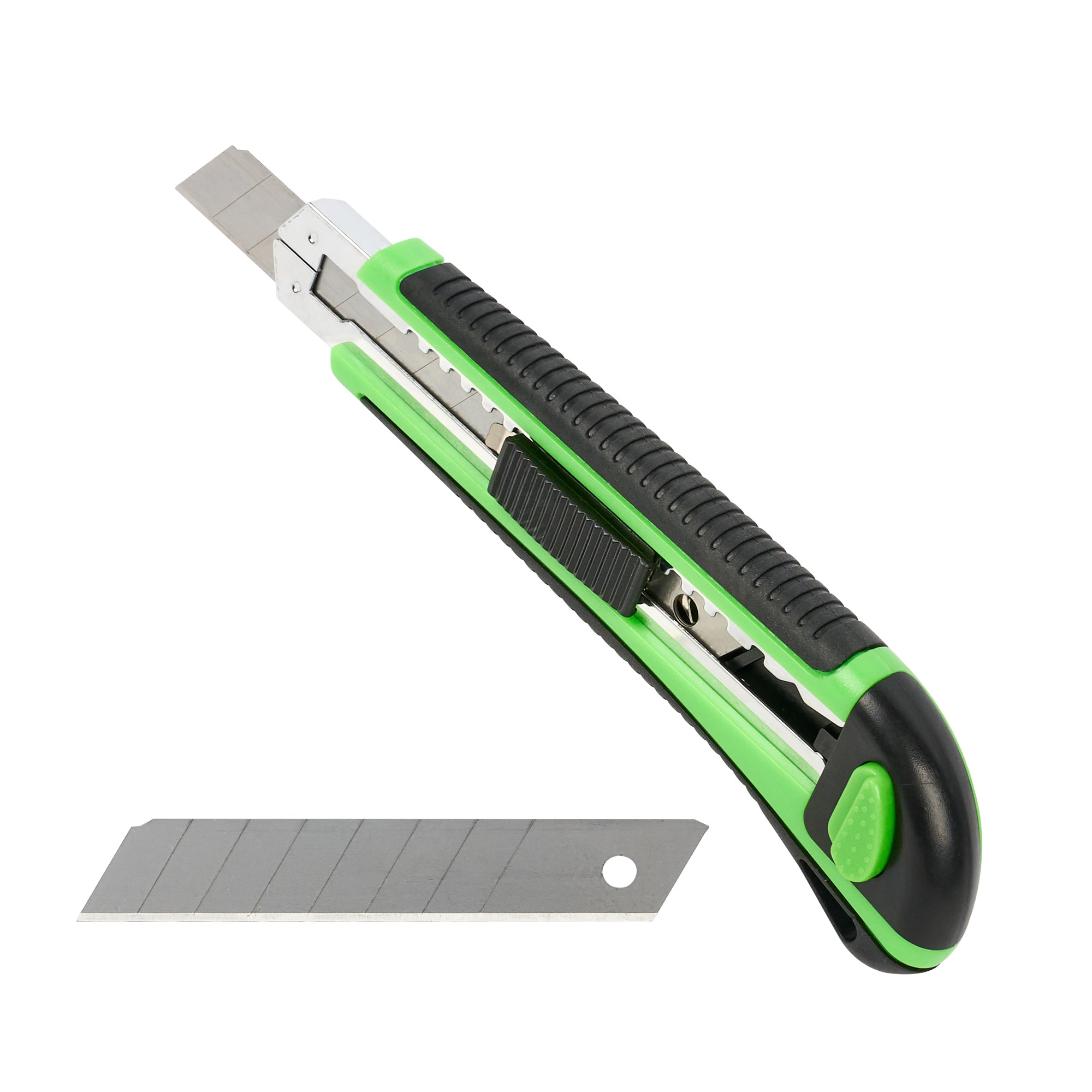 Handy Tek Green Snap Off Blade Knife - Anti-Slip Handle - 6 3/4" - 12 count box